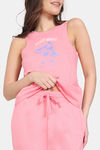 Zivame Disney Knit Cotton Loungewear Set - Flamingo Pink — thumbnail 5